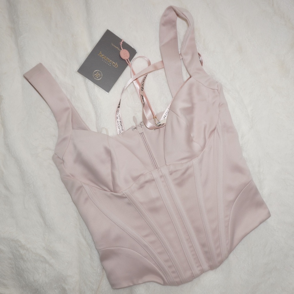 NWT House of CB “Liberty” Corset in Crystal Satin